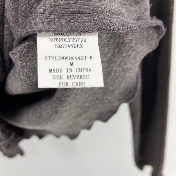 Kittenish Babe Cat Print Graphic Gray Long Sleeve Crop top womens medium - Picture 4 of 7